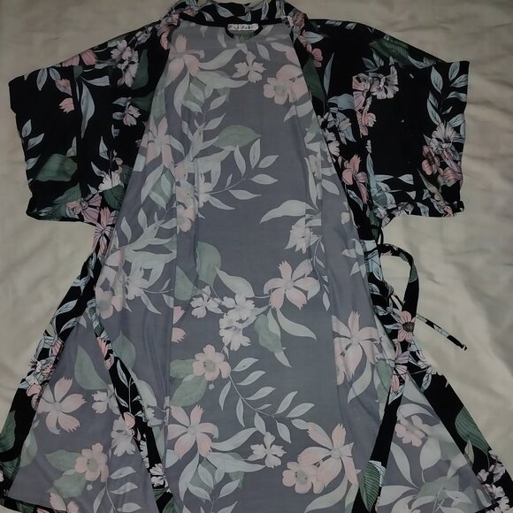 Linea Donatella Floral Print Women's Wap Cami Robe Size XL - Picture 3 of 4